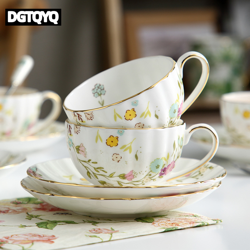 Coffee Tea Flask - 2 Parça Vintage Çiçek Desenli Seramik