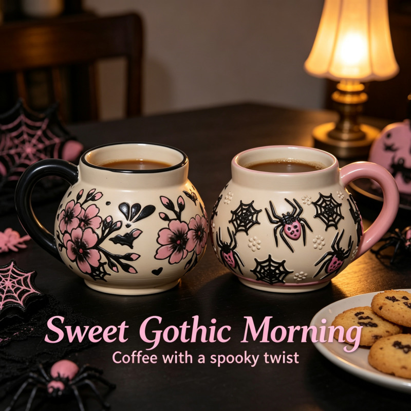 Coffee Tea Bar At Home - Ürkütücü Talavera Seramik Kupa Cadılar Bayramı