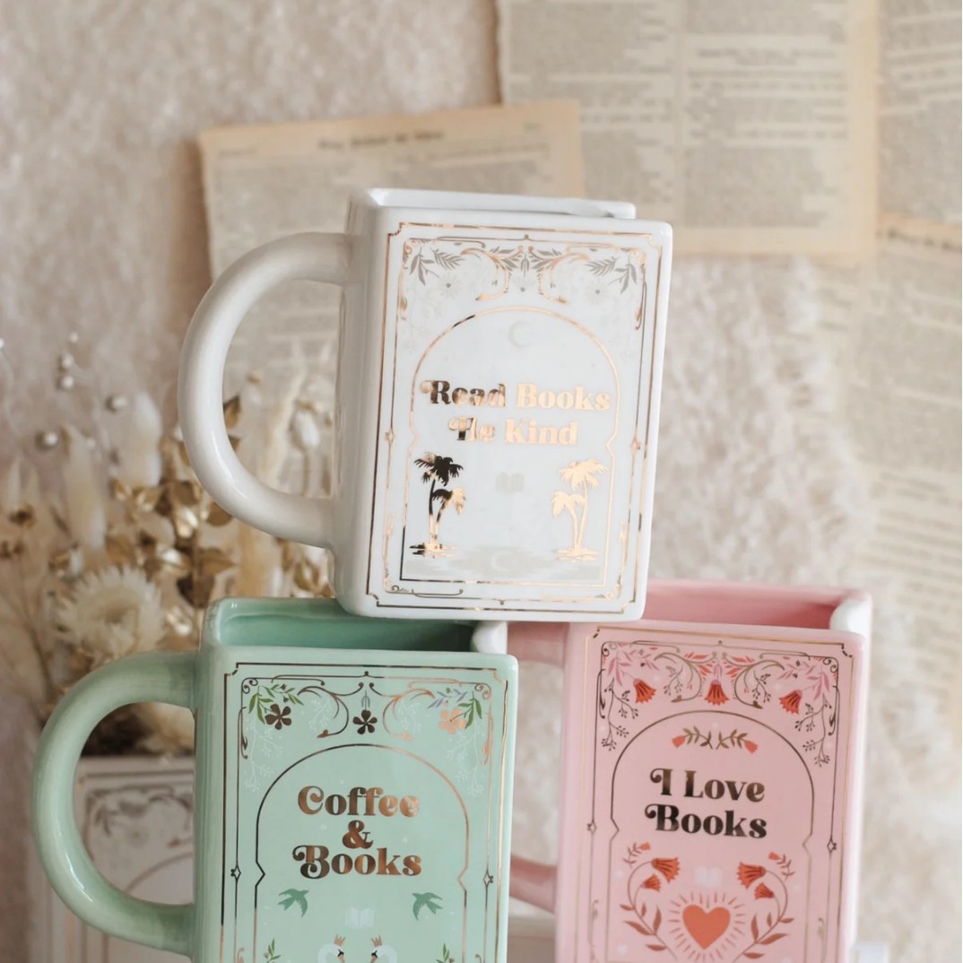Coffee Tea Flask - Kitap Şeklinde Saplı Seramik Kupa, Yaratıcı
