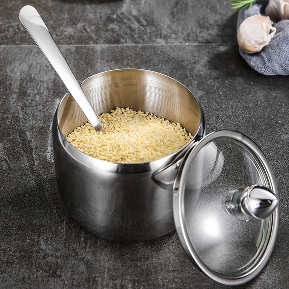 Tea Coffee Sugar Container - Paslanmaz Çelik Baharatlık Çok Amaçlı Gıda