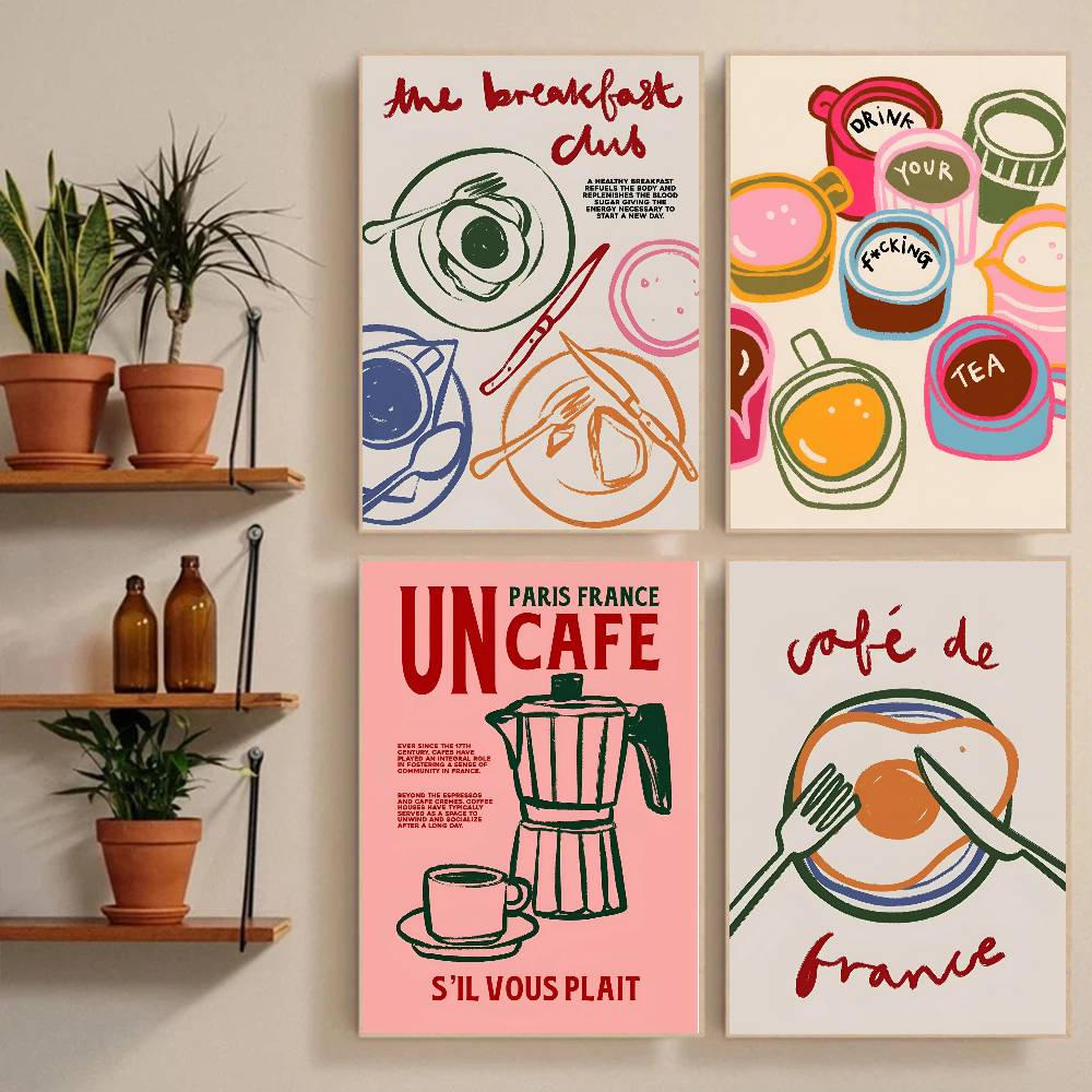 Wallpaper Coffee And Tea - Kahve Dükkanı Öğleden Sonra Çayı Kruvasan