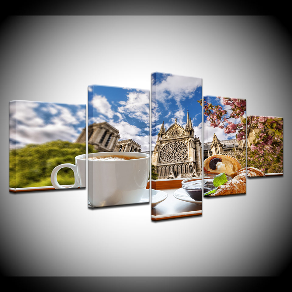 Wallpaper Coffee And Tea - Tuval Boyama Çay saati kahve ekmek