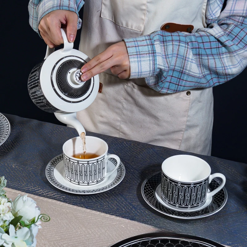 Coffee Tea Mix - Basit Avrupa Tarzı Çay Seti Seramik