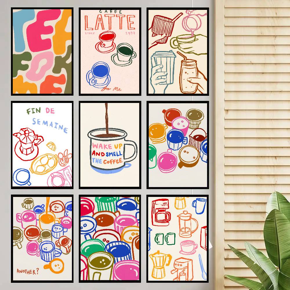 Wallpaper Coffee And Tea - Renk Estetiği Retro Mutfak Kahve Latte