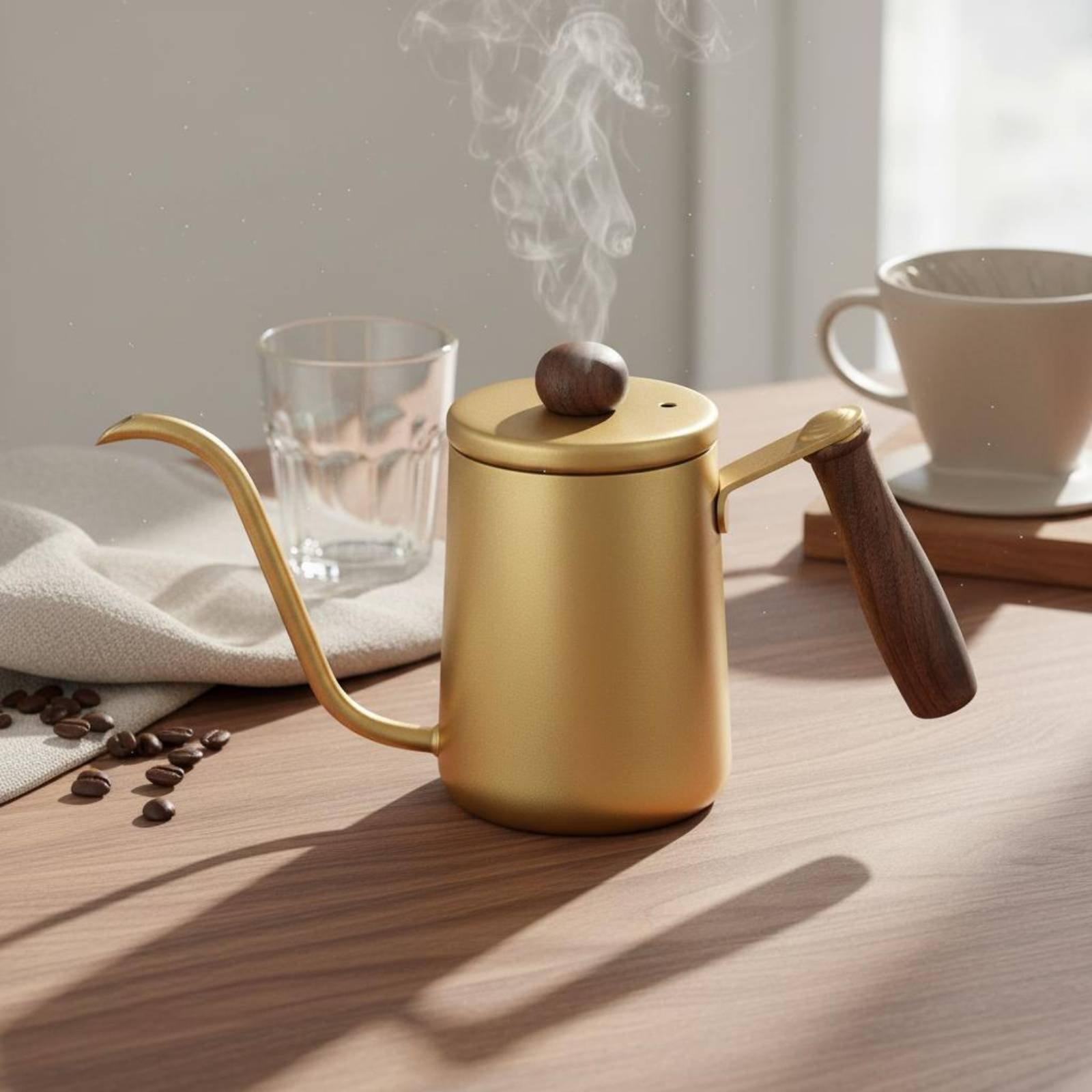 Pour Over Kettle - Japon Tarzı Kahve Demliği Ahşap Saplı