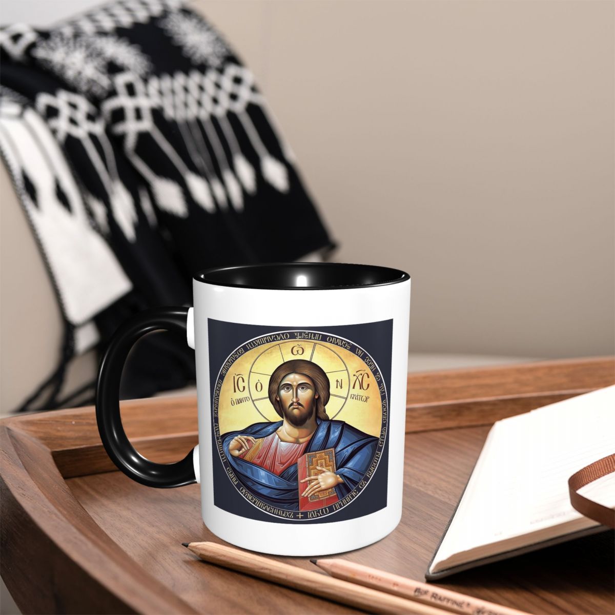 Coffee Tea Icon - İsa Pantocrator Ortodoks İkon Kupa Komik