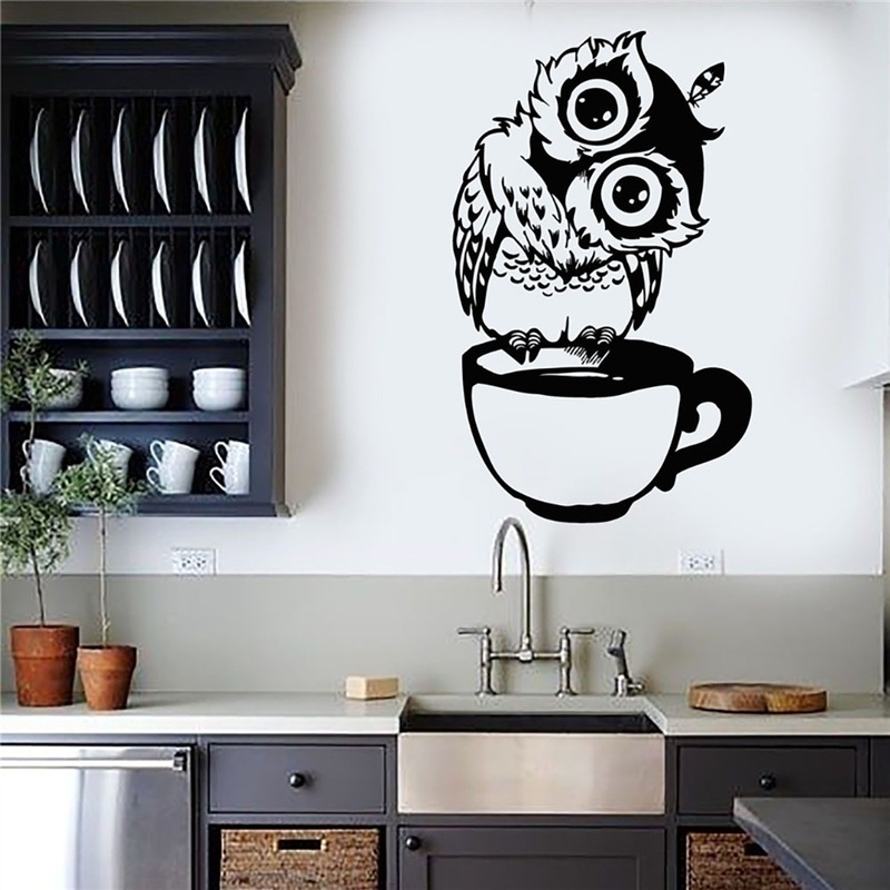 Wallpaper Coffee And Tea - Komik Karikatür Baykuş Fincan Çay Kahve