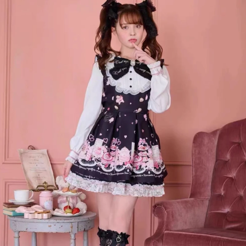 Coffee Tea Weight Loss - Japon Kawaii Taşlı Fiyonklu Elbise Seti