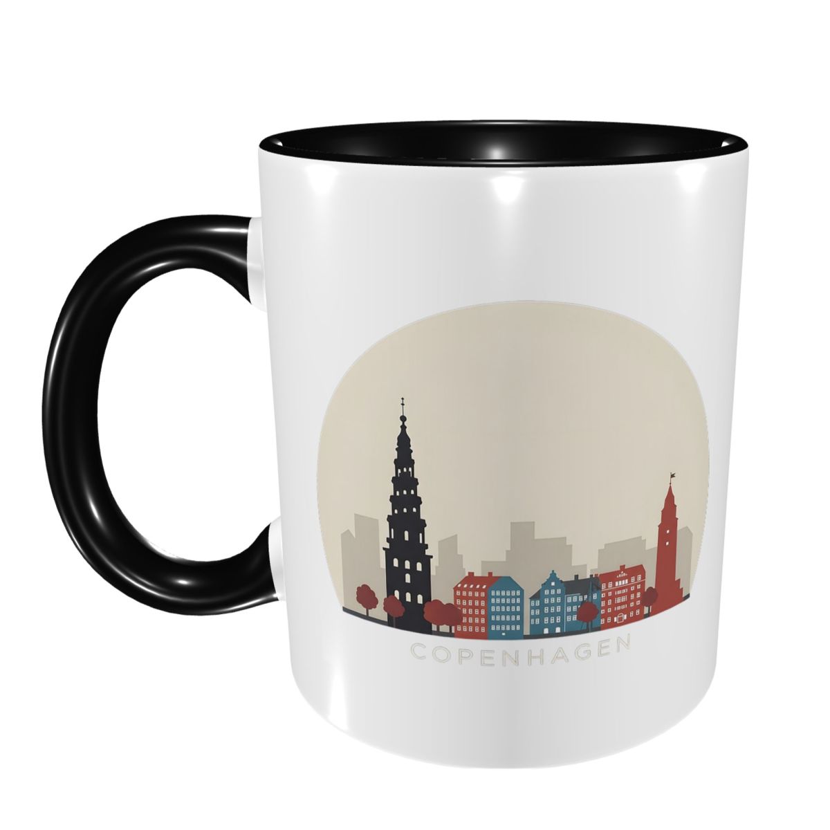 Coffee Tea Icon - Kopenhag Seyahat Simgesi Kupa Komik Seramik