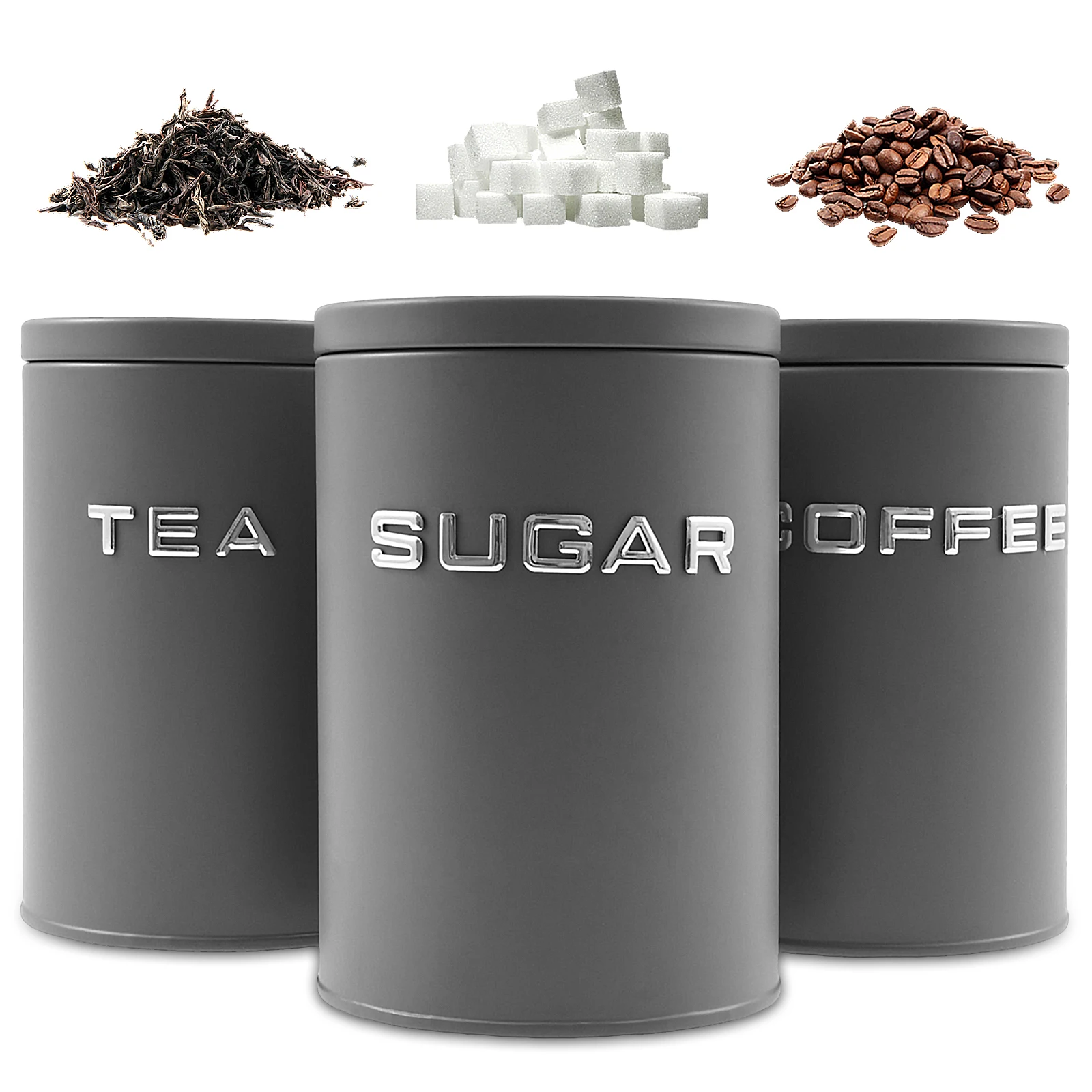 Tea Coffee Sugar Container - 3 Adet Çay Kahve Şeker Saklama