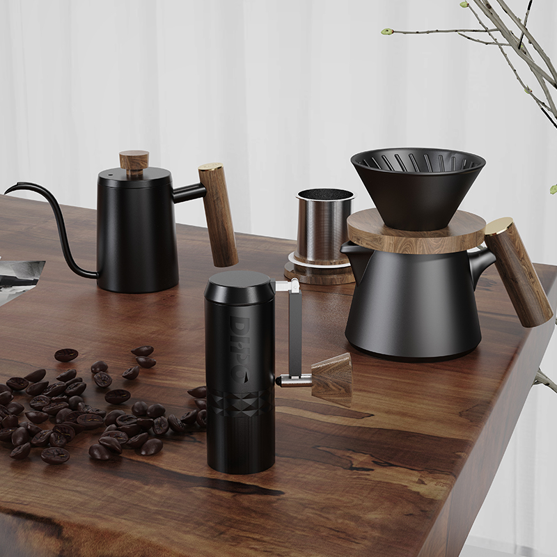 Pour Over Kettle - DHPO Lüks Kahve Seti, Çift Katmanlı