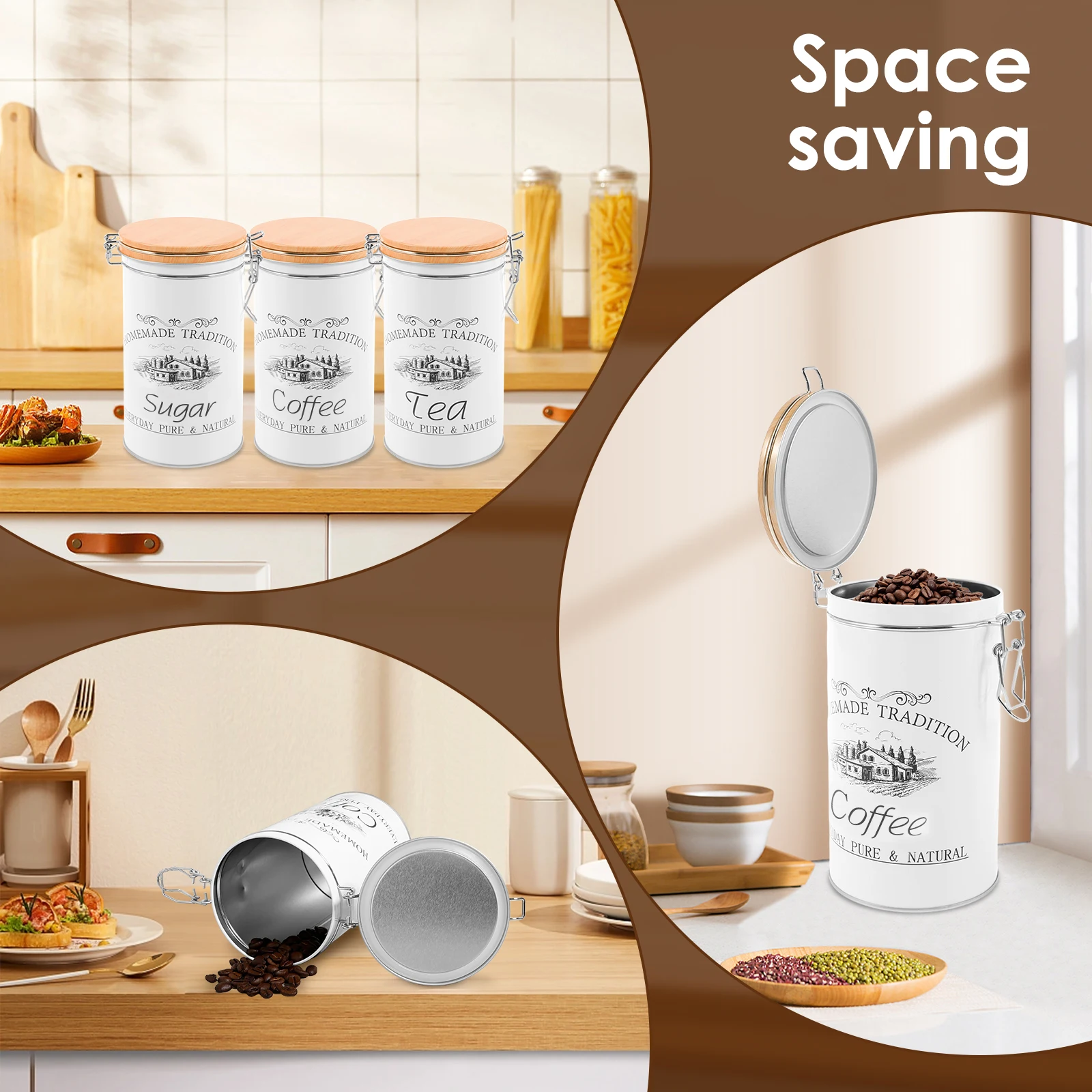 3 adet/takım çay kahve şeker k - Tea Coffee Sugar Container incelemesi ve fiyatı
